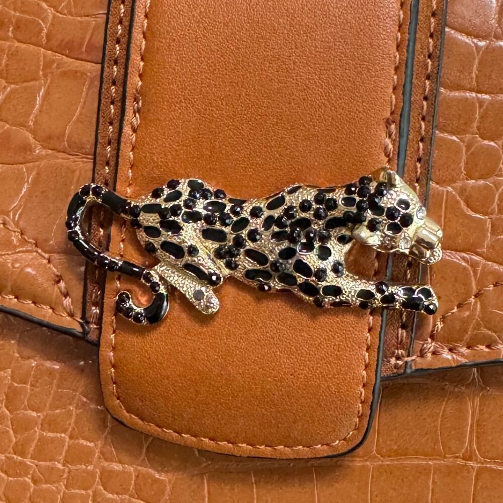 Topshop Leopard Brown Faux Leather Adjustable Waist Belt Bag - Picture 9 of 9